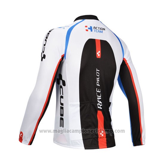 2013 Abbigliamento Ciclismo Cube Nero e Bianco Manica Lunga e Salopette